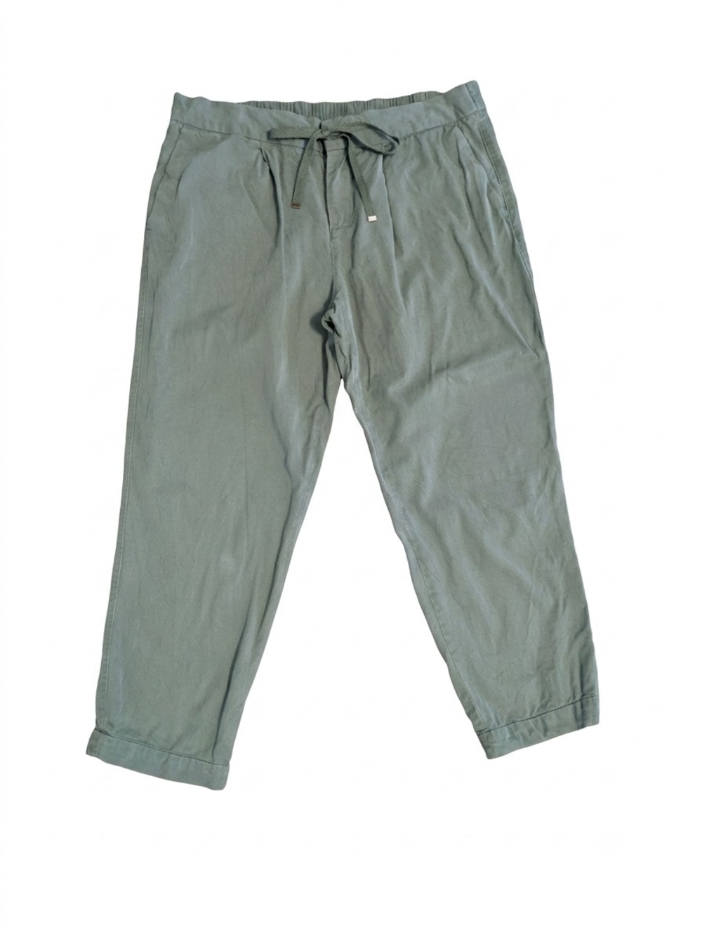 Old Navy Pants Womens Sz 8 Reg Green Tencel Lyocell Drawstring Ankle Beach Crop